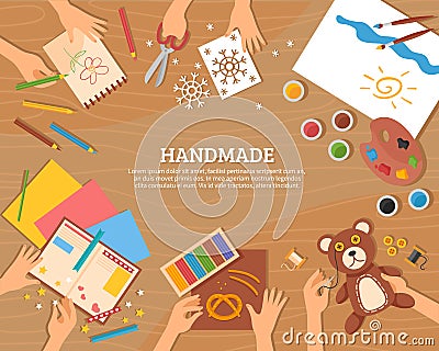 Handmade Concept In Flat Style Vector Illustration