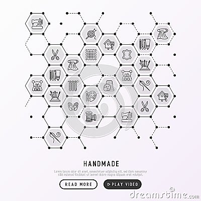 Handmade concept in honeycombs Vector Illustration