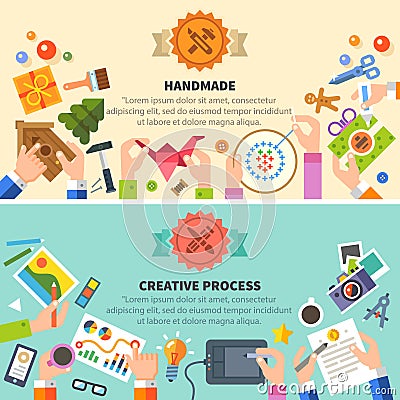 Handmade and creative process Vector Illustration