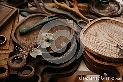 Handmade cutting boards Stock Photo