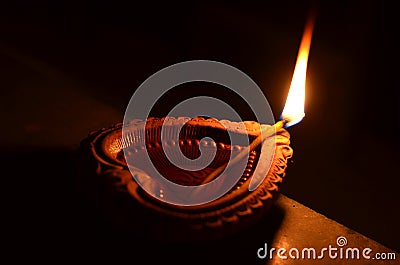 Handmade Diwali diya Stock Photo