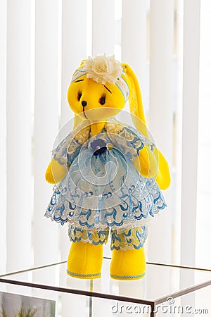 Doll yellow bunny Stock Photo