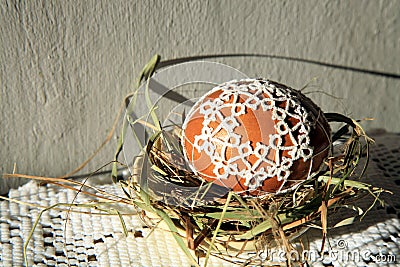 Tatting Easter eggs Stock Photo