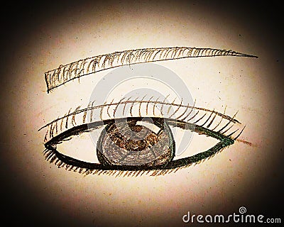 Handmade Eye Painting Background Stock Photo