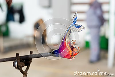 Handmade figures of melted glass Stock Photo