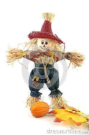 Handmade halloween scarecrow Stock Photo