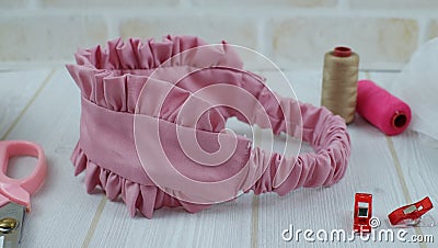 Handmade headband made out of cotton fabric texture Stock Photo