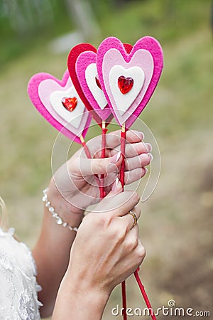 Handmade heart stick Stock Photo