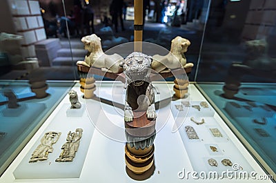 An Ivory Lion Figurine in Museum of Anatolian Civilizations Editorial Stock Photo