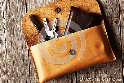 Handmade leather product Stock Photo