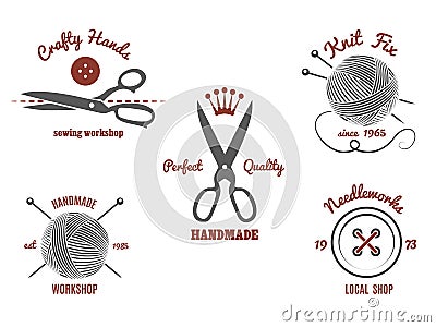 Handmade logos Vector Illustration