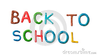 Handmade modeling clay words back to school. Vector Illustration