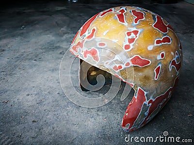Handmade motorcycle helmets. Stock Photo
