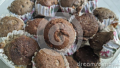 Handmade muffins near a kittle Stock Photo