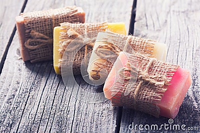 Handmade natural soap Stock Photo
