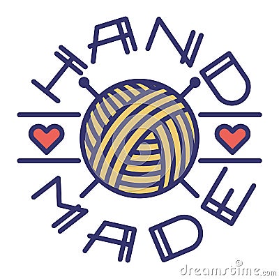 Handmade needlework badge logo vector Vector Illustration