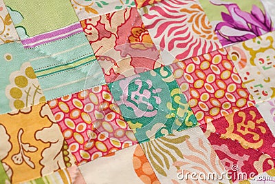 Handmade Patchwork Quilt Stock Photo