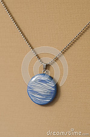 Handmade polymer clay necklace Stock Photo