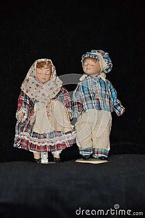 Handmade porcelain dolls Stock Photo