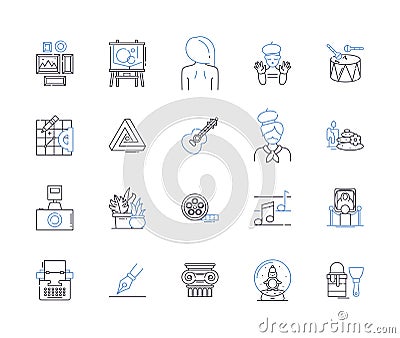 Handmade projects outline icons collection. handmade, project, DIY, crafting, creativity, design, tool vector and Vector Illustration