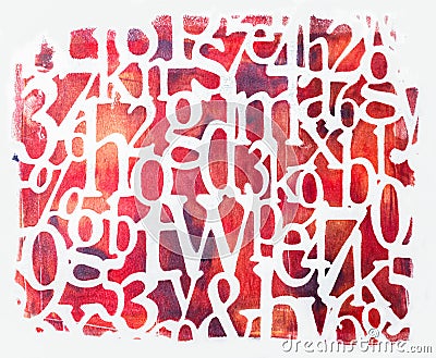 Handmade Red Fonts Isolated on White Background Stock Photo