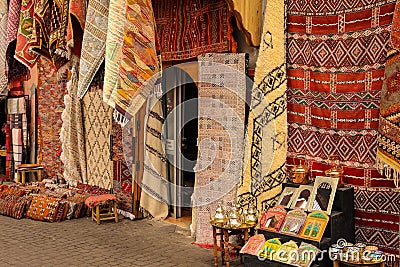 Handmade rugs. Marrakesh. Morocco Stock Photo