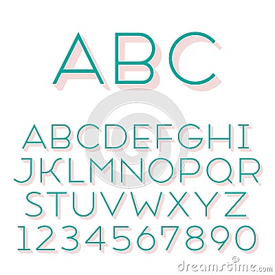 Handmade sans-serif font Vector Illustration