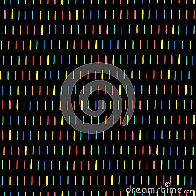 Handmade seamless texture - dashed line in rainbow colors. Perfect as background for greeting cards, business cards, covers, and Vector Illustration