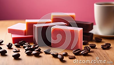 Handmade soaps manufacture Stock Photo