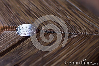 Handmade souvenir coin Stock Photo