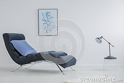 Handmade table with lamp Stock Photo