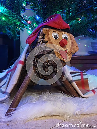 Handmade tio de nadal, a typical christmas character of catalonia, spain Stock Photo