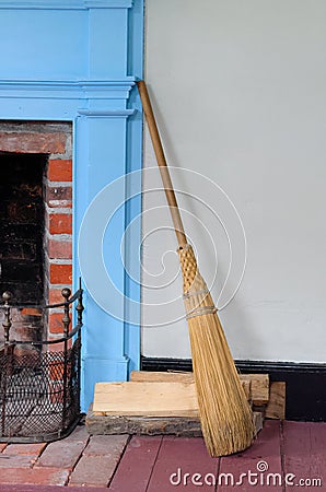 Handmade Vintage Broom Stock Photo