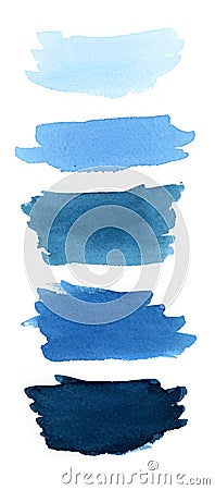 Handmade watercolor brushes stroke on white background Stock Photo