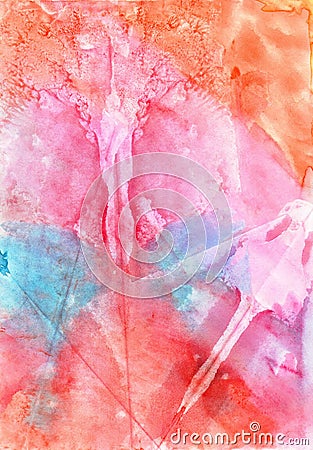 Handmade watercolour colorful background for design cards, postc Stock Photo