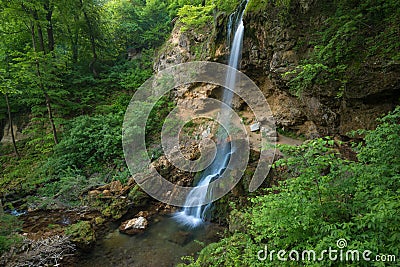 Handmade waterfall in Lillafured park Stock Photo