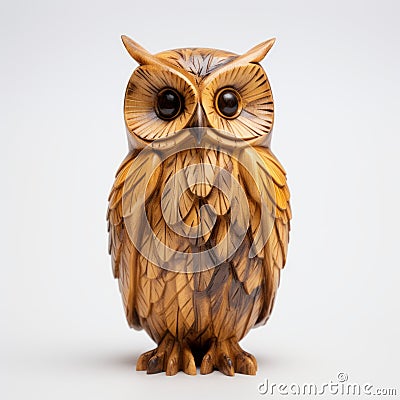 Handmade Wooden Owl In Angura Kei Style Stock Photo
