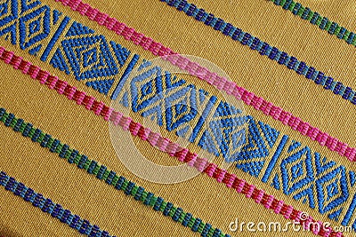 Handmade woven Guatemalan fabric Stock Photo