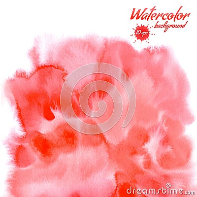 Handpainted red watercolor background Vector Illustration