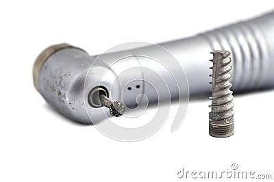 Handpiece and implant Stock Photo