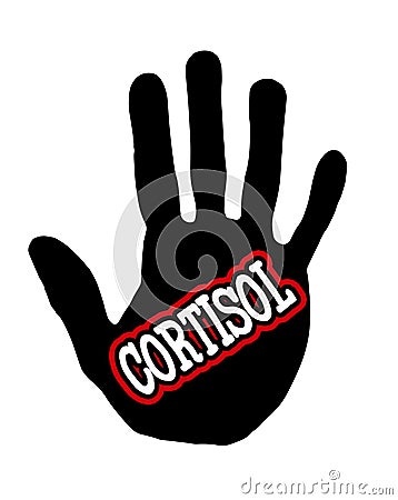 Handprint cortisol Stock Photo