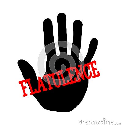 Handprint flatulence Stock Photo