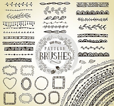 Handrawn Pattern brushes Vector Illustration