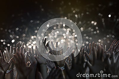Hands in the air Stock Photo