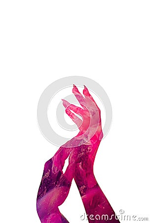 hands art nail beauty salon woman slender fingers Stock Photo