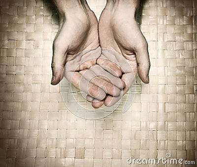 Hands asking for beg Stock Photo