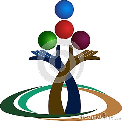 Hands balance logo Vector Illustration