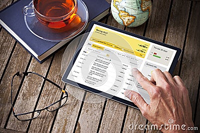 Bank Business Banking Accounts Tablet Computer Stock Photo