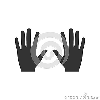 Hands black icon. Human arms with wrist silhouette vector illustration Vector Illustration