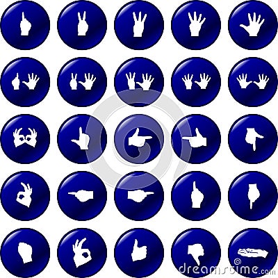 Hands button set vector symbols Vector Illustration